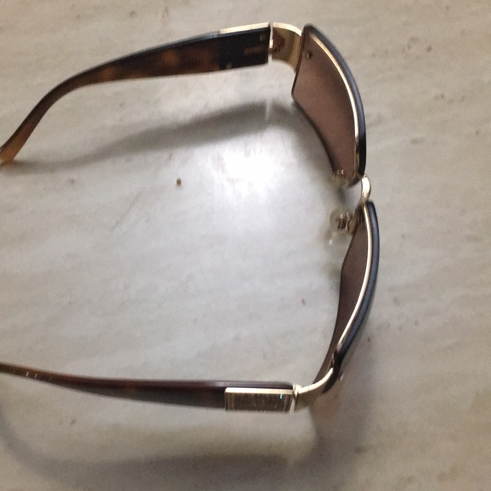 Chanel big stone sunglasses brown with gold bling,